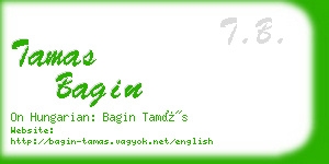 tamas bagin business card